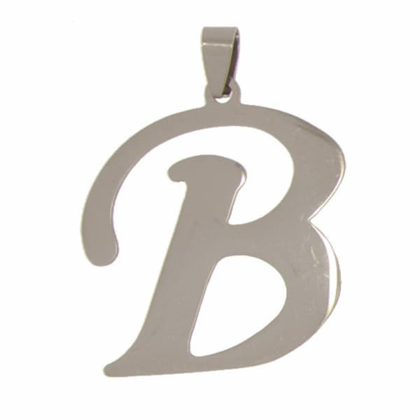 Silver Bokstavshalsband i Stål - Halsband med Bokstaven B
