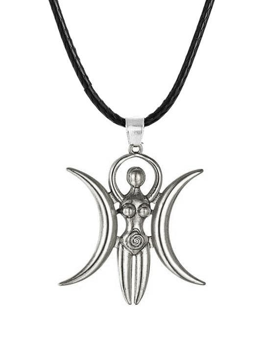 Necklace - Triple Moon - Goddess - Cord