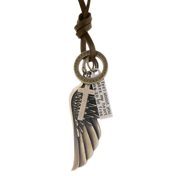 Angel Wings Läderhalsband