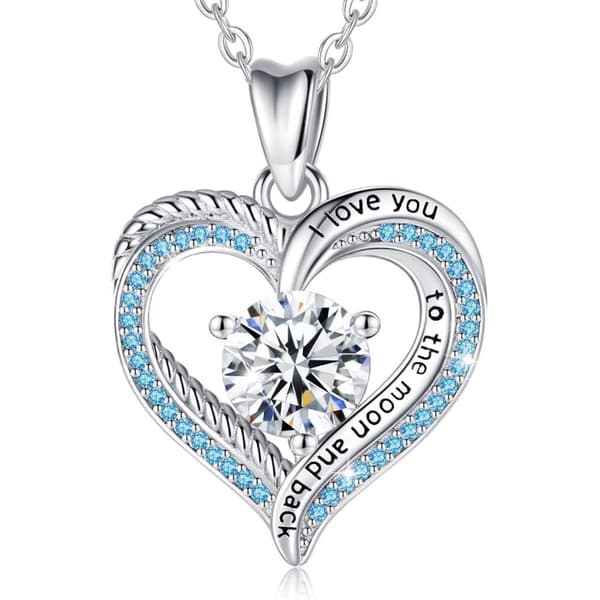 INF Hjärtformat diamanthängande halsband Silver
