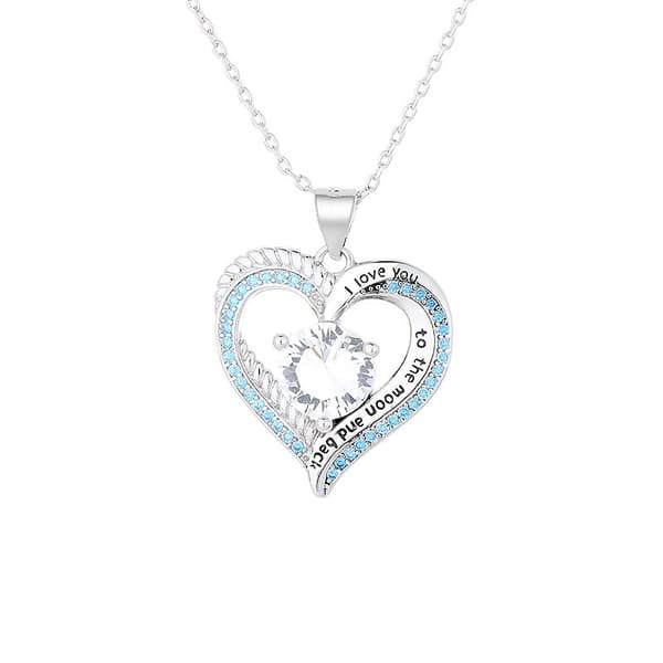 INF Hjärtformat diamanthängande halsband Silver