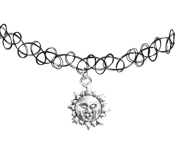Choker Sol Sun Pagan 90-tals Svart Spets