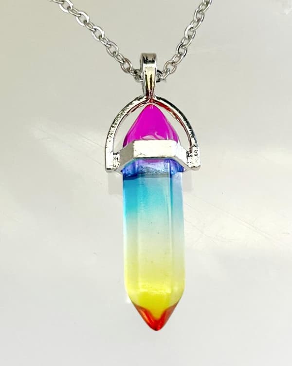 Necklace - Crystal Point - Rainbow #1