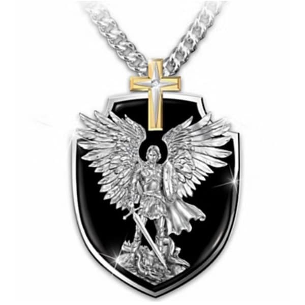 Halsband Ängel och Kors Svart
