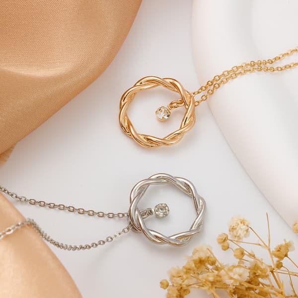 INF Twisted Drop Pendant halskæde Sølv