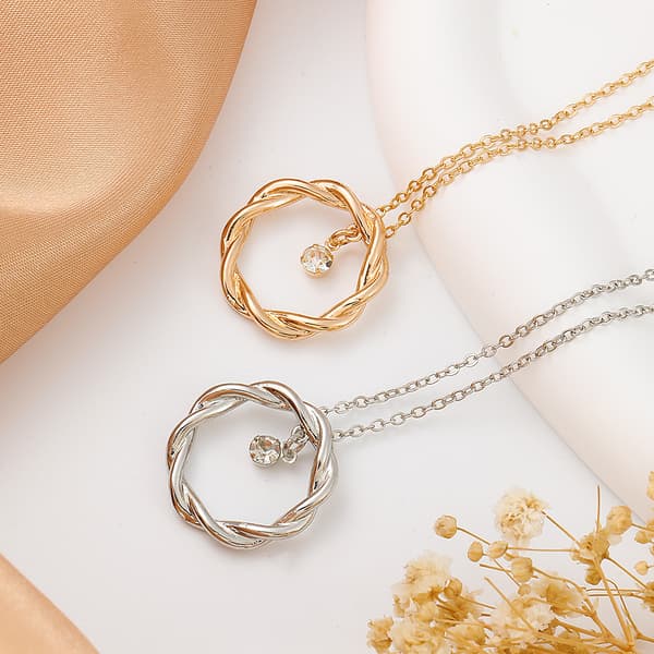 INF Twisted Drop Pendant halskæde Sølv