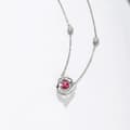 Miniatyrbillede 3 af 4: Rhinestone Heart Pendant halskæde MultiColor