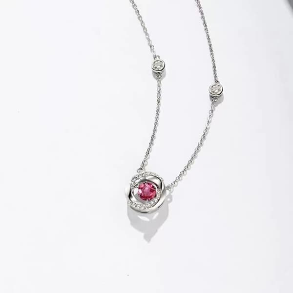 Rhinestone Heart Pendant halskæde MultiColor