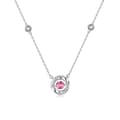 Miniatyrbillede 2 af 4: Rhinestone Heart Pendant halskæde MultiColor