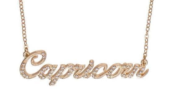 Guld Halsband med Stjärntecken: Stenbocken = Capricorn