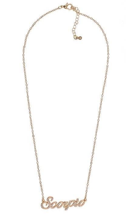 Guld Halsband med Stjärntecken: Skorpionen = Scorpio