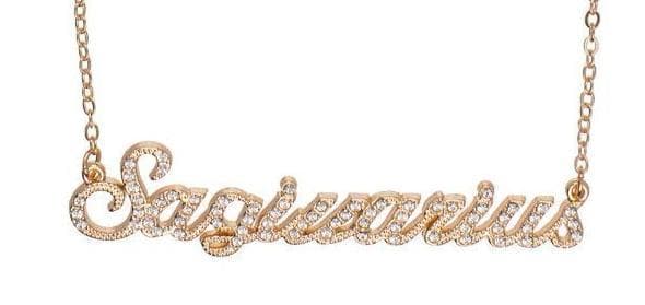 Guld Halsband med Stjärntecken: Skytten = Sagittarius