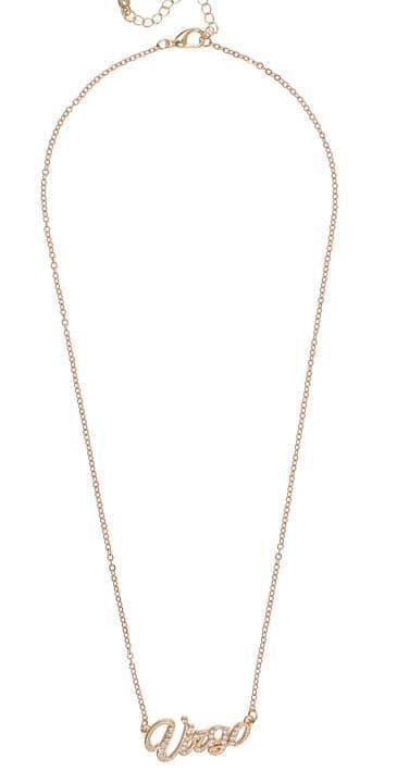 Guld Halsband med Rhinestones & Stjärntecken: Jungfrun = Virgo