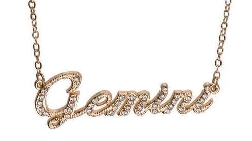 Guld Halsband med Stjärntecken: Tvillingarna = Gemini