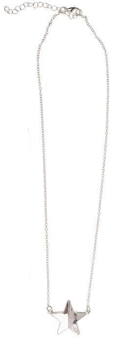 Silver Halsband med Magnetiskt Hänge i Form av en Blank Stjärna