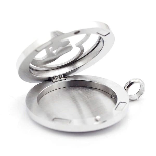 Cross eterisk olja diffuser halsband medaljong hängande halsband Silver
