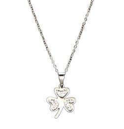 Silver Halsband i Rostfritt Stål - Fin Treklöver & Rhinestones