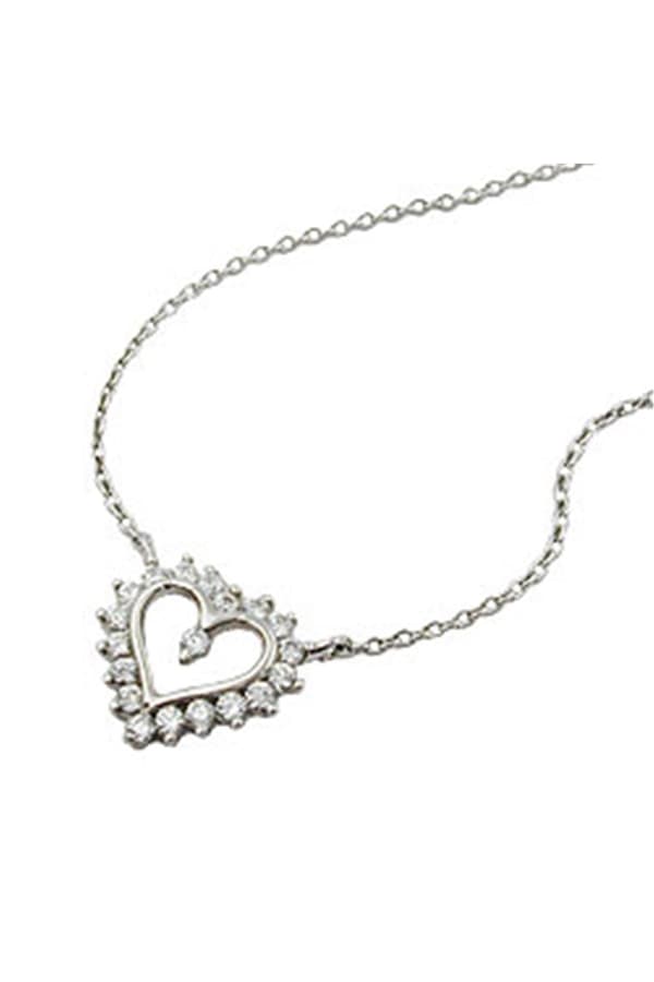 Necklace 1.1mm Heart With Zirconias Silver 925 43cm - GL130065-43