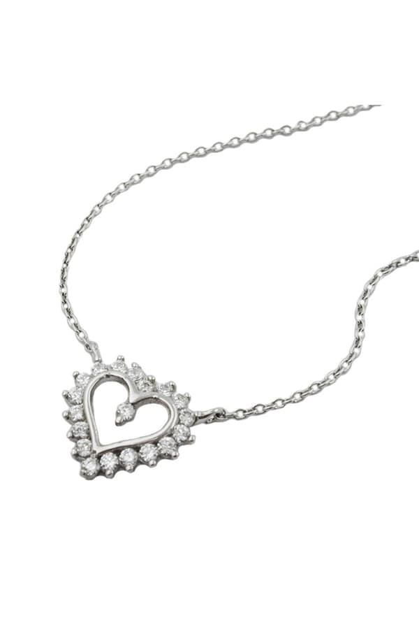 Necklace 1.1mm Heart With Zirconias Silver 925 43cm - GL130065-43
