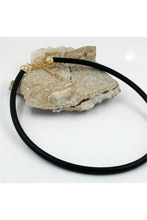 Necklace 6mm Rubber Band Gold-Plated Clasp 42cm - GL00776-42