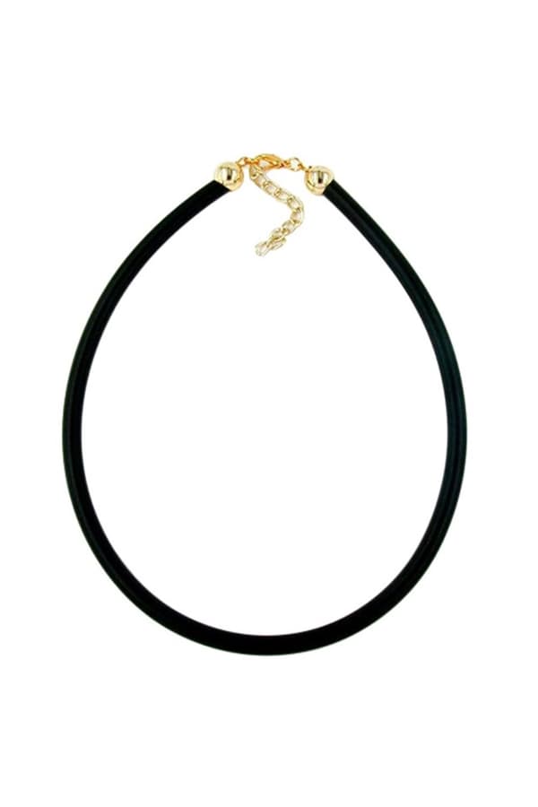 Necklace 6mm Rubber Band Gold-Plated Clasp 45cm - GL00776-45