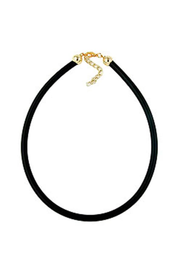 Necklace 6mm Rubber Band Gold-Plated Clasp 45cm - GL00776-45