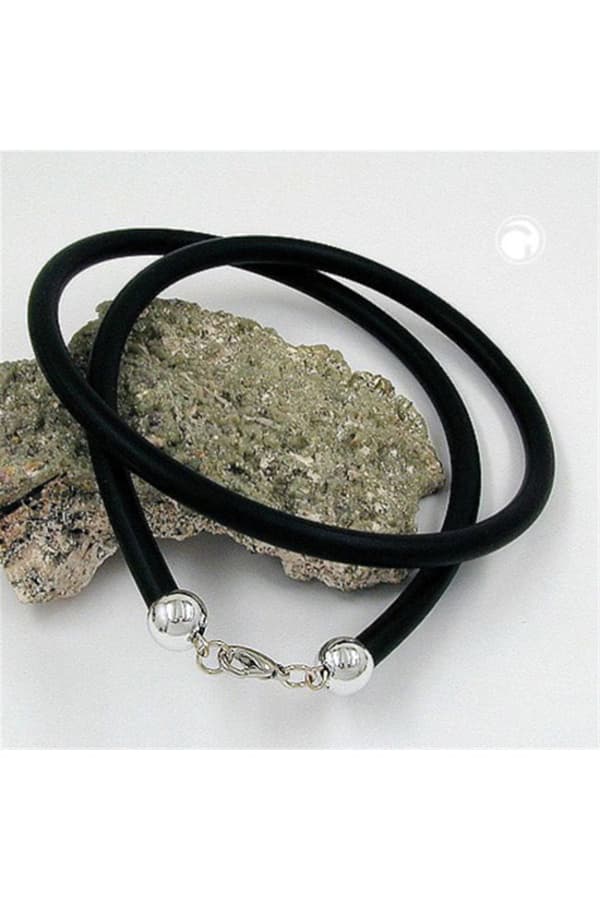 Necklace 6mm Rubber Silver Clasp - GL00774-60