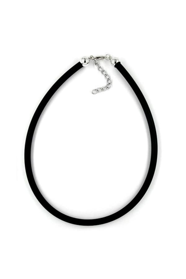 Necklace 6mm Rubber Silver Clasp - GL00774-42