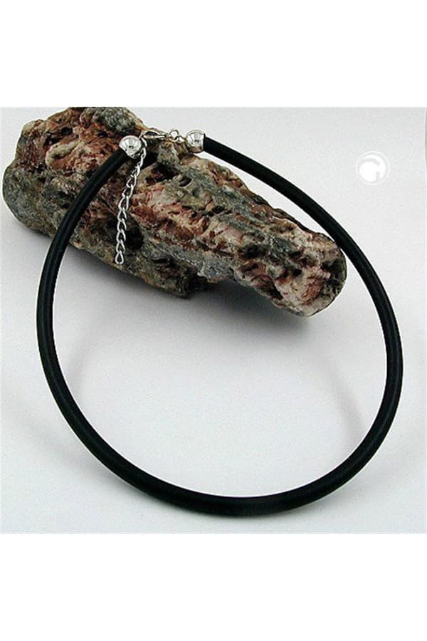 Necklace 6mm Rubber Silver Clasp - GL00774-42
