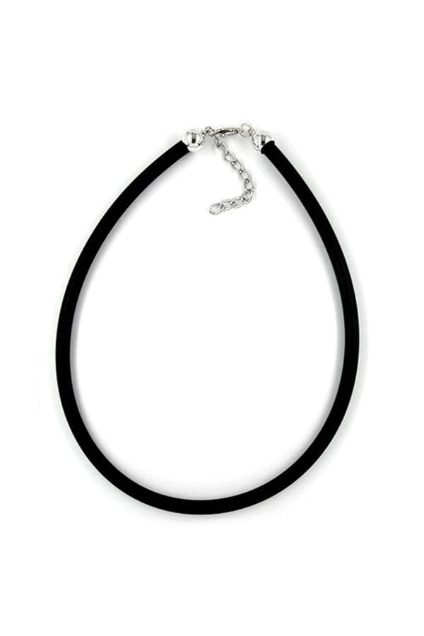 Necklace 6mm Rubber Silver Clasp - GL00774-40