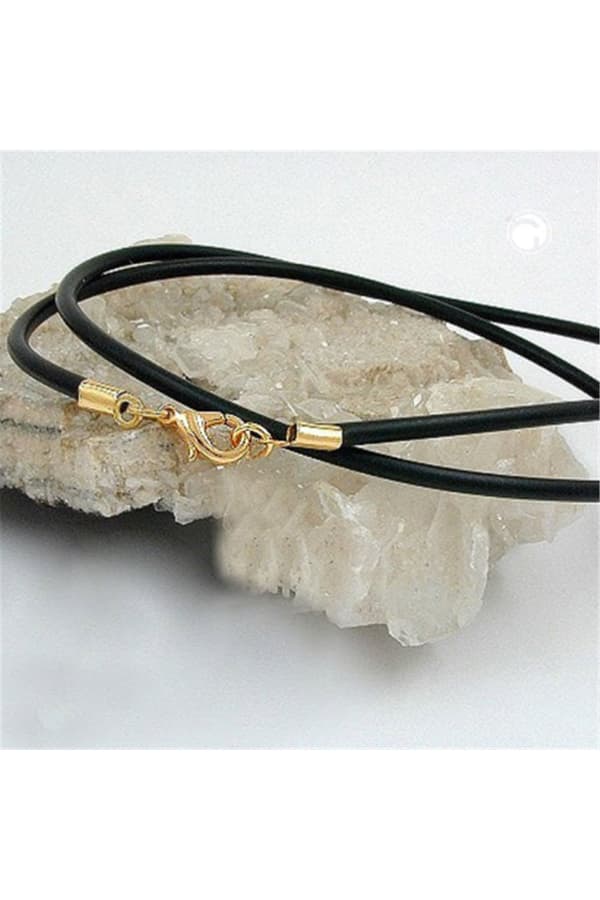Necklace 4mm Rubber Band Gold-Plated Clasp 40cm - GL00773-60