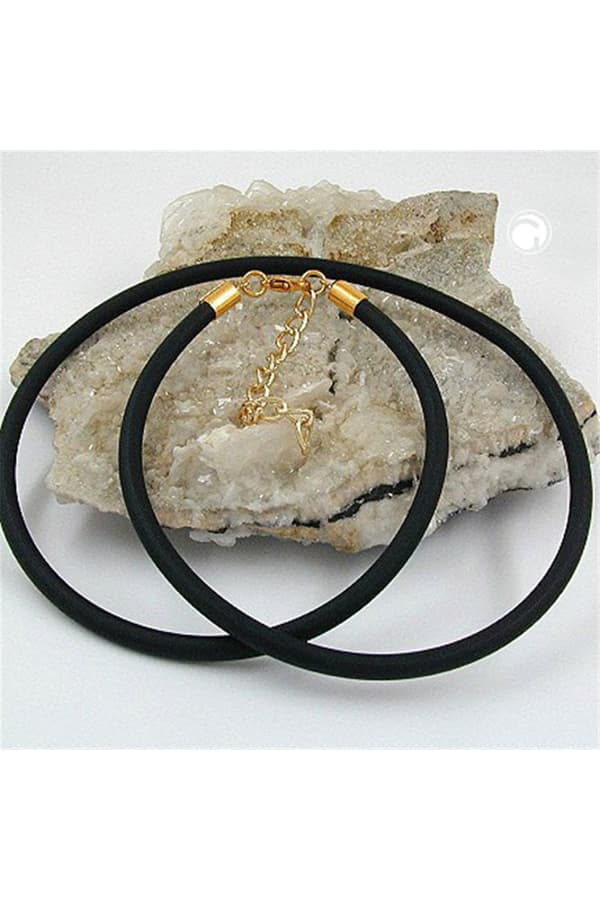 Necklace 4mm Rubber Band Gold-Plated Clasp 40cm - GL00773-40