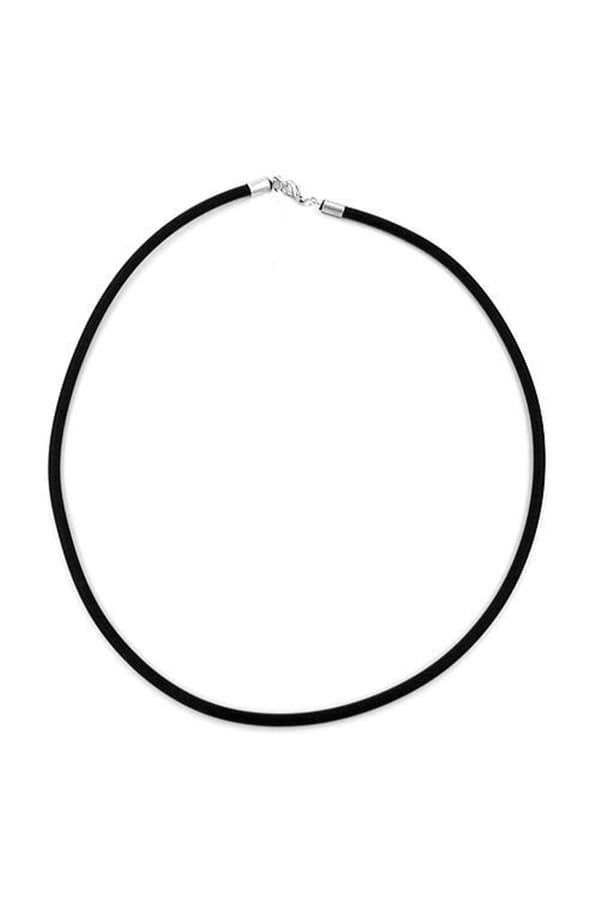Necklace 4mm Rubber Band Silver-Coloured Clasp 90cm - GL00771-90