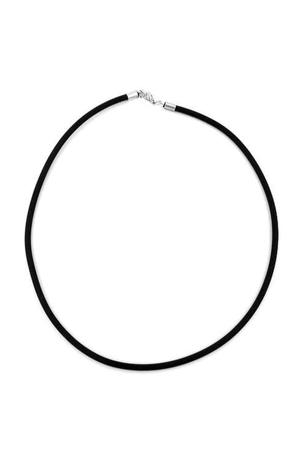 Necklace 4mm Rubber Band Silver-Coloured Clasp 80cm - GL00771-80