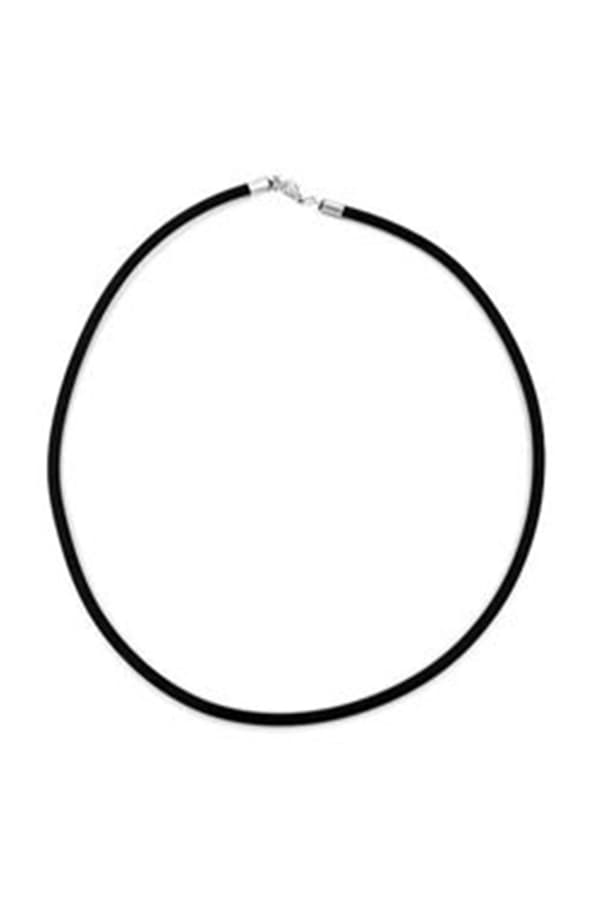 Necklace 4mm Rubber Band Silver-Coloured Clasp 70cm - GL00771-70