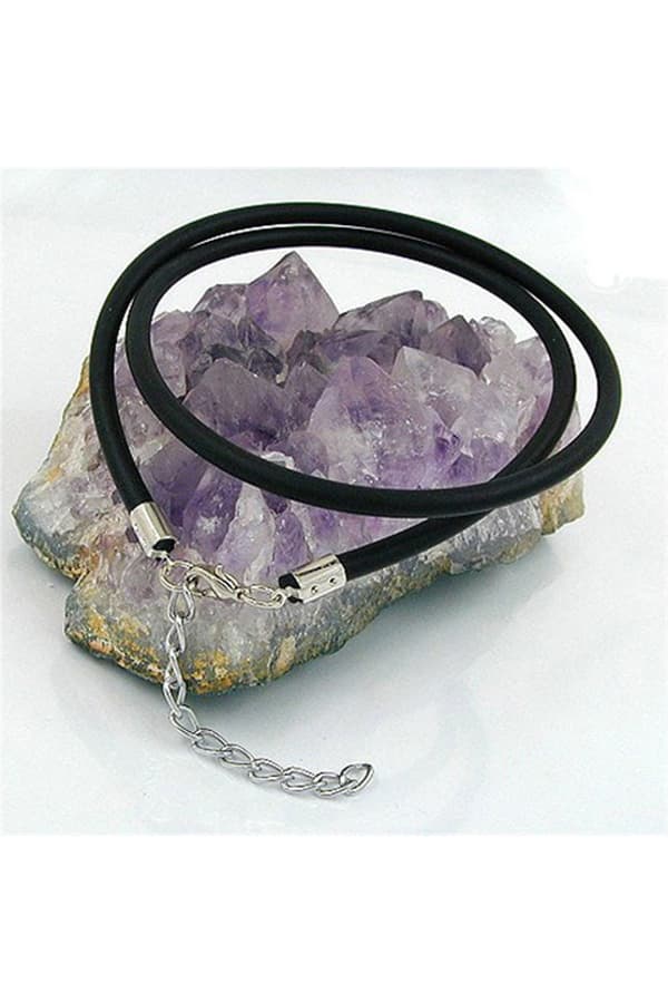 Necklace 4mm Rubber Band Silver-Coloured Clasp 42cm - GL00771-42