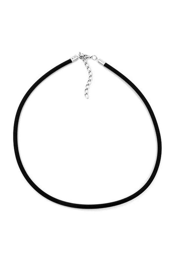 Necklace 4mm Rubber Band Silver-Coloured Clasp 42cm - GL00771-42