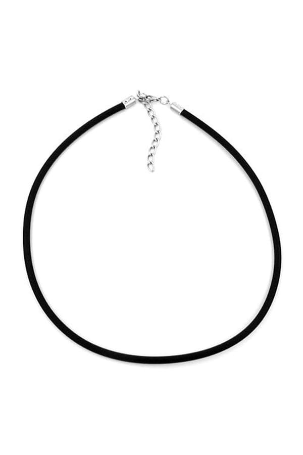 Necklace 4mm Rubber Band Silver-Coloured Clasp 40cm - GL00771-40