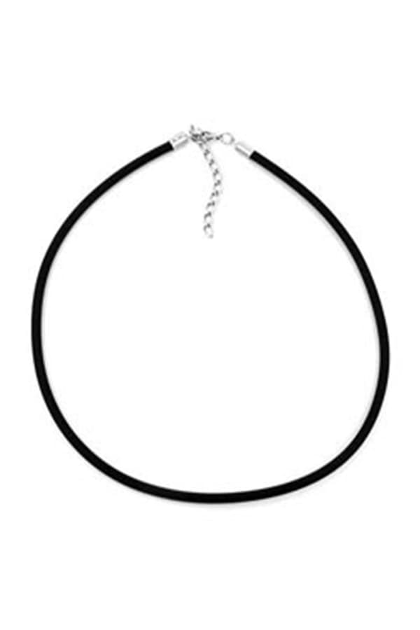 Necklace 4mm Rubber Band Silver-Coloured Clasp 40cm - GL00771-40