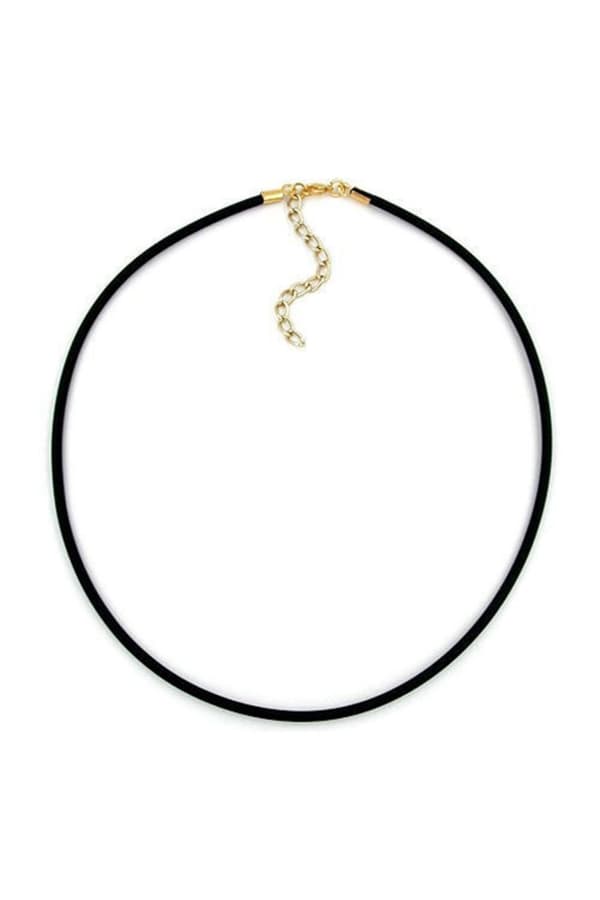 Necklace 3mm Rubber Band Gold-Plated Clasp 55cm - GL00768-55