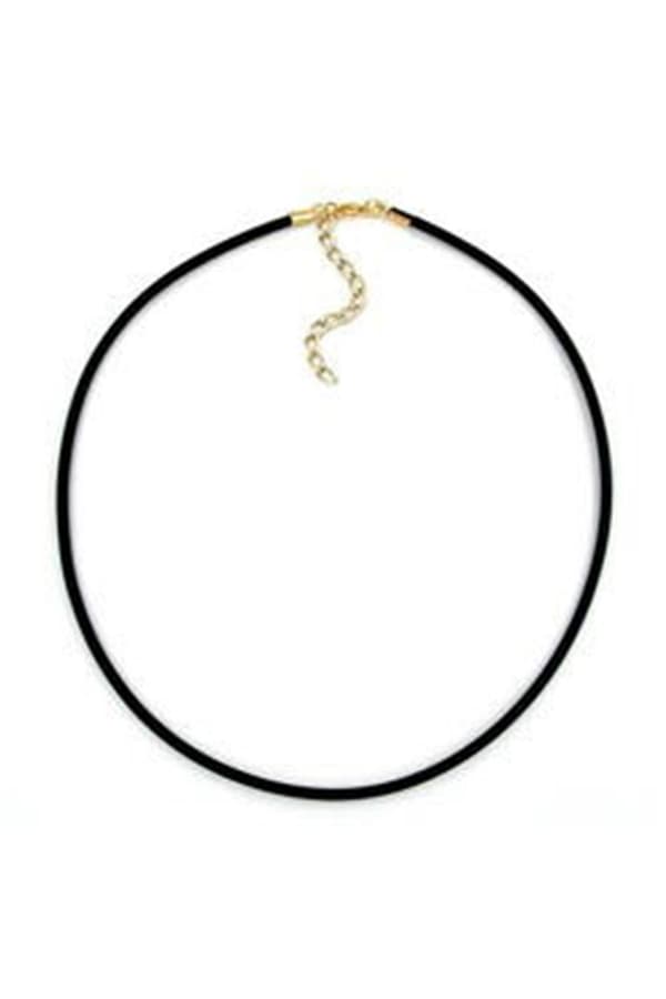 Necklace 3mm Rubber Band Gold-Plated Clasp 55cm - GL00768-55