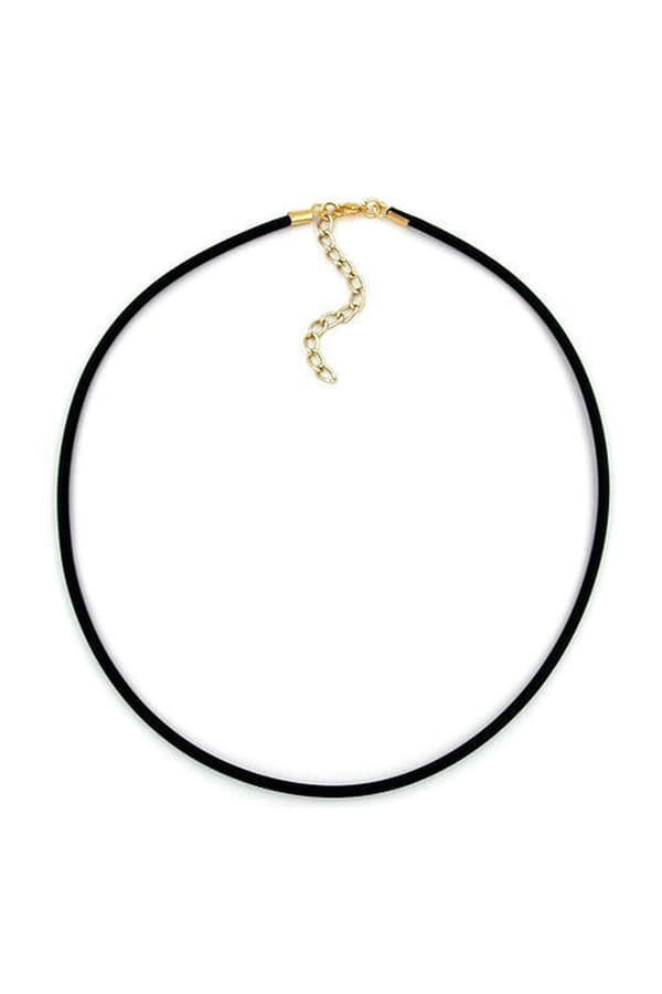 Necklace 3mm Rubber Band Gold-Plated Clasp 55cm - GL00768-55