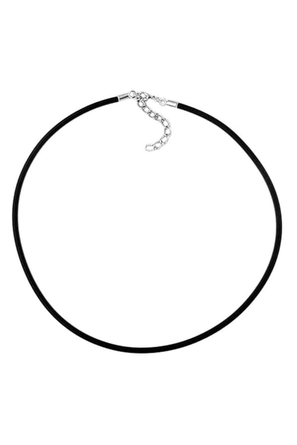 Necklace 3mm Rubber Band Silver Clasp 42cm - GL00763-42