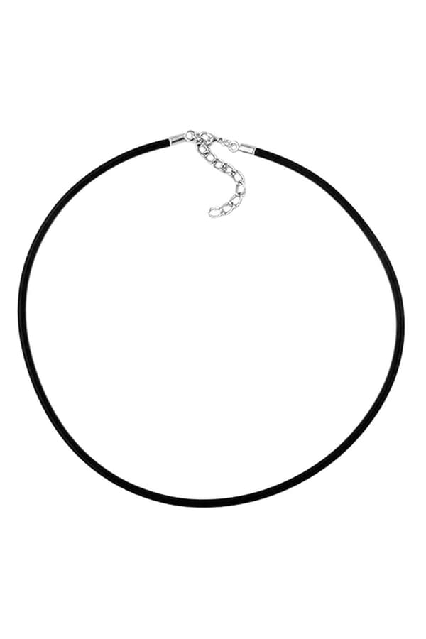 Necklace 3mm Rubber Band Silver Clasp 42cm - GL00763-42