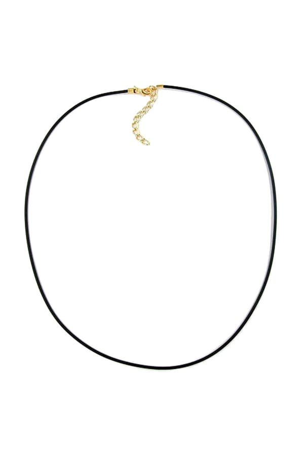 Necklace 2mm Rubber Band Gold Plated Clasp 55cm - GL00761-55
