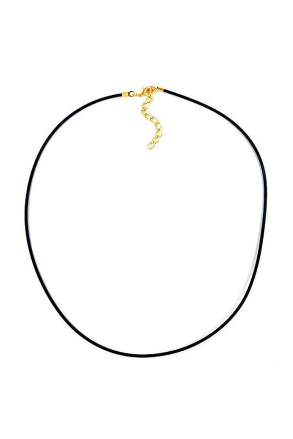 Necklace 2mm Rubber Band Gold Plated Clasp 50cm - GL00761-50