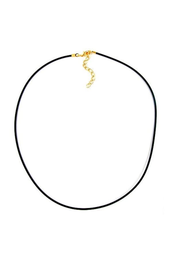Necklace 2mm Rubber Band Gold Plated Clasp 42cm - GL00761-42