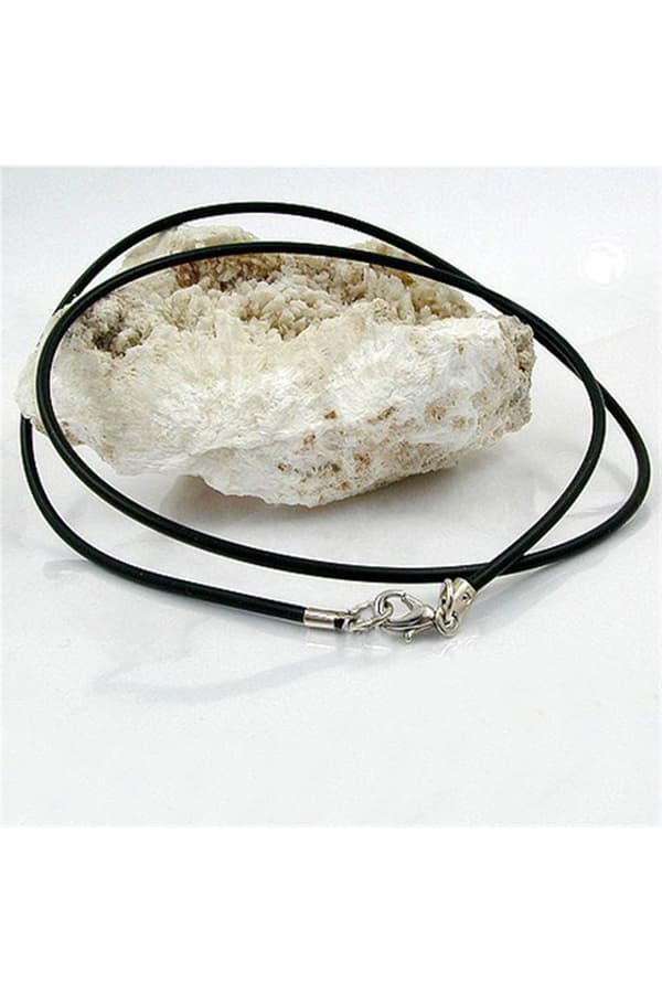 Necklace 2mm Rubber Band Silver Clasp 55cm - GL00760-55