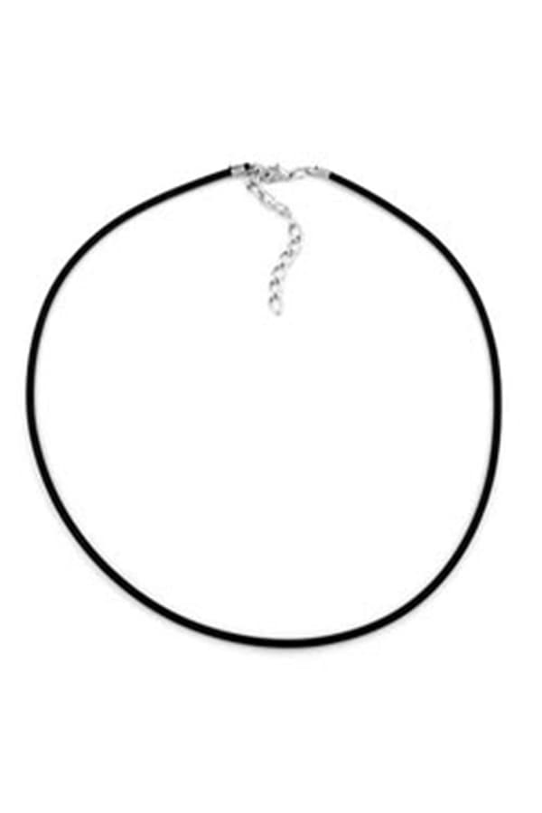 Necklace 2mm Rubber Band Silver Clasp 40cm - GL00760-40