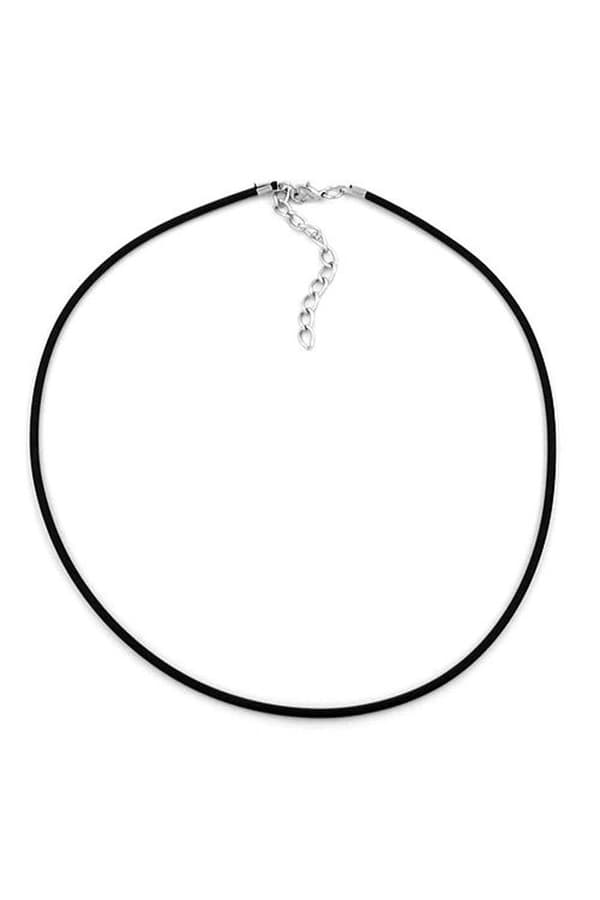 Necklace 2mm Rubber Band Silver Clasp 40cm - GL00760-40